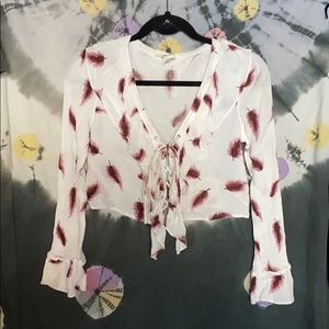 VERY CUTE! Forever 21 Ruffly Cropped Blouse